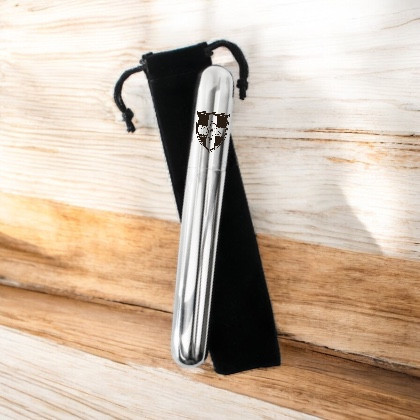 Stainless Steel Cigar Tube With Leather Wrap