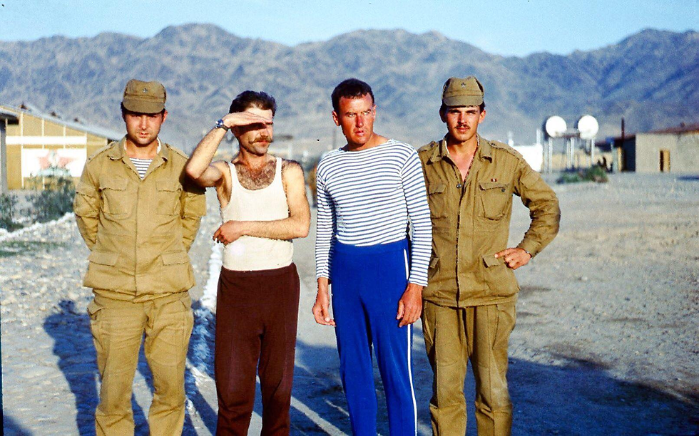 Group of Soviet officers on base