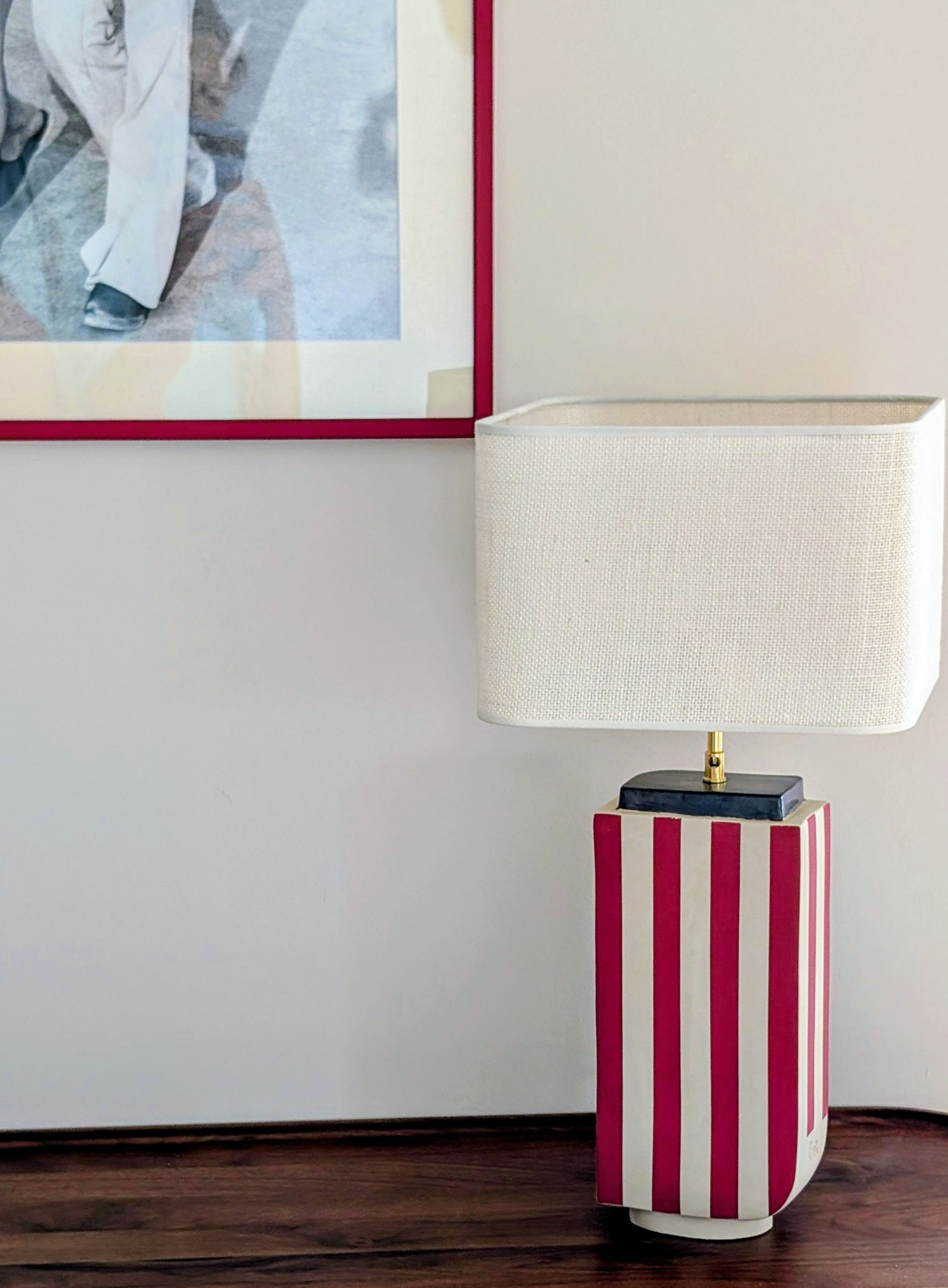 Lampe HEPBURN Chrome et Grenat