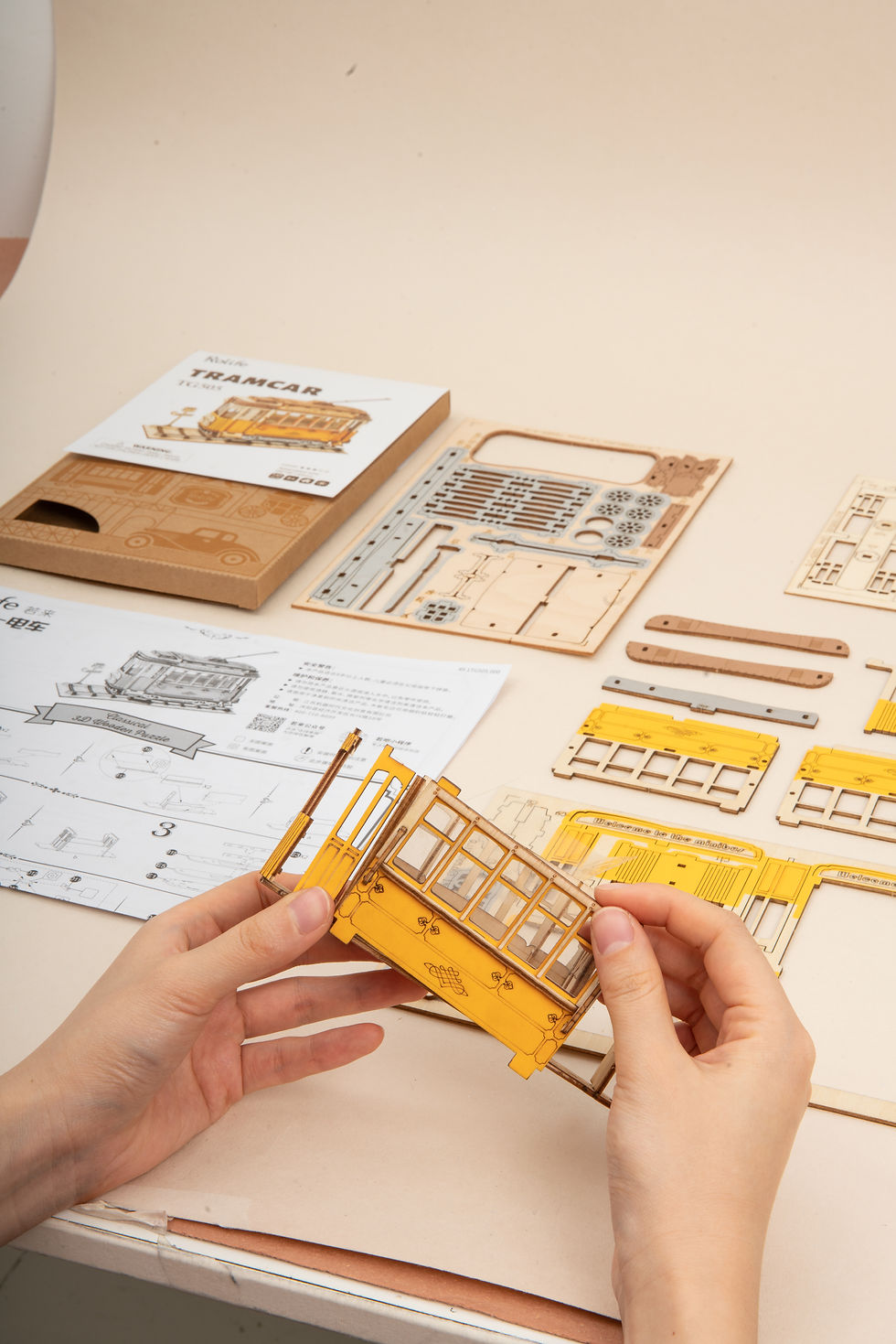 Miniature : Puzzle 3D bois | Tramway Vintage