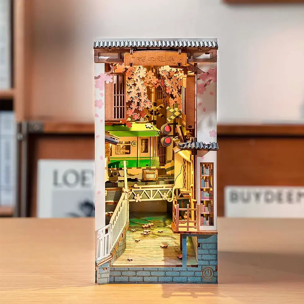 Miniature : Puzzle 3D bois | Diorama cale-livres "Sakura Densya"