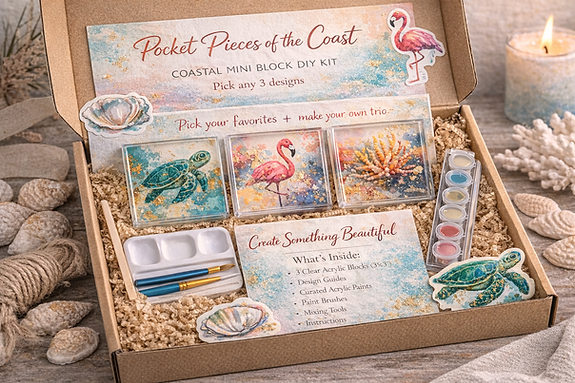 Coastal DIY kit with acrylic blocks-messy Tripp Ronquillo