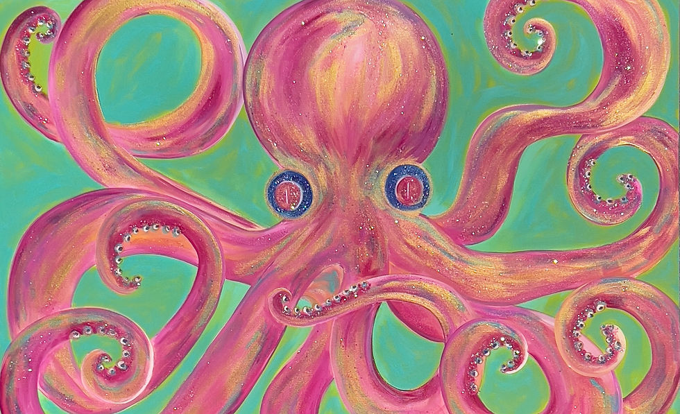 Thumbnail: Pink Sparkly Octopus Painting