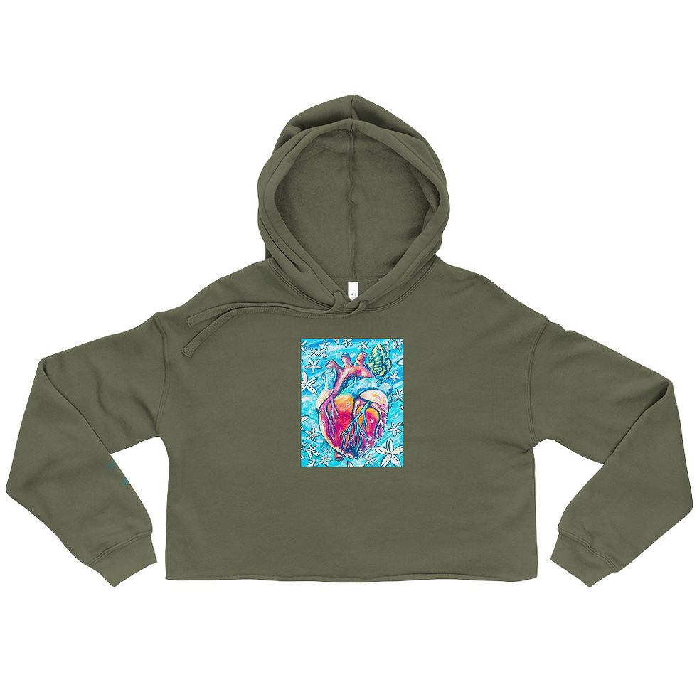 Thumbnail: At The Heart Of It Is LOVE Crop Hoodie