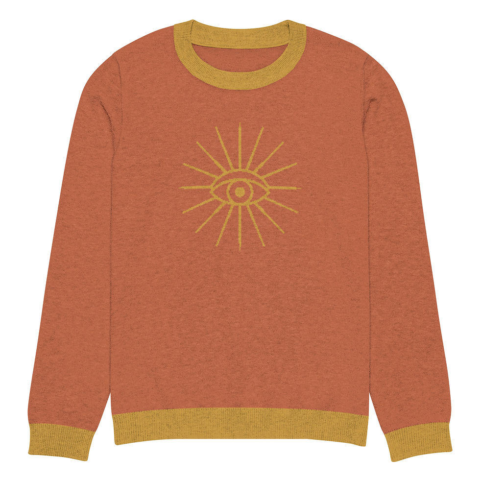 Thumbnail: Evil Eye Sweater Burnt Orange/Mustard