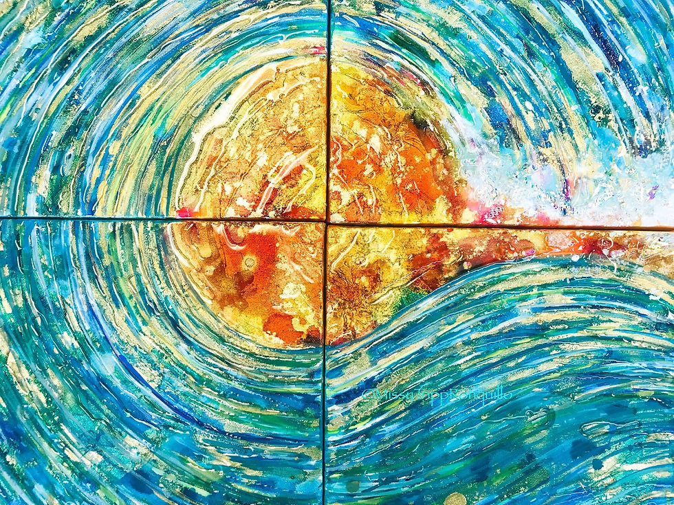 Waves in Motion... Quadriptych Sunset Session