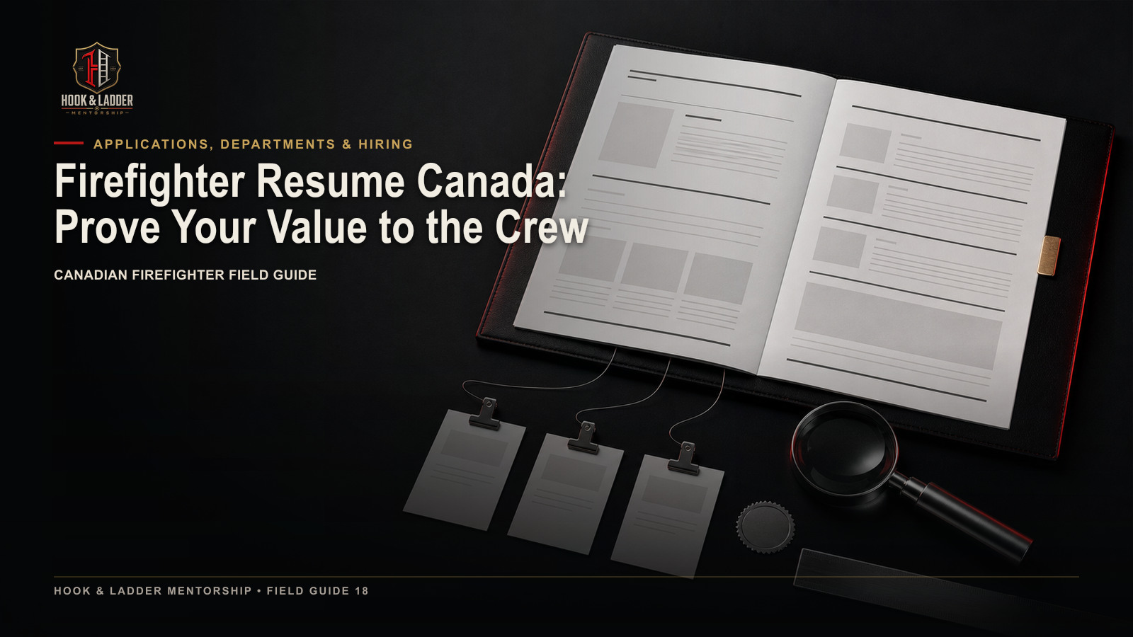 An evidence-led Canadian firefighter résumé being checked against verifiable qualifications and crew value.