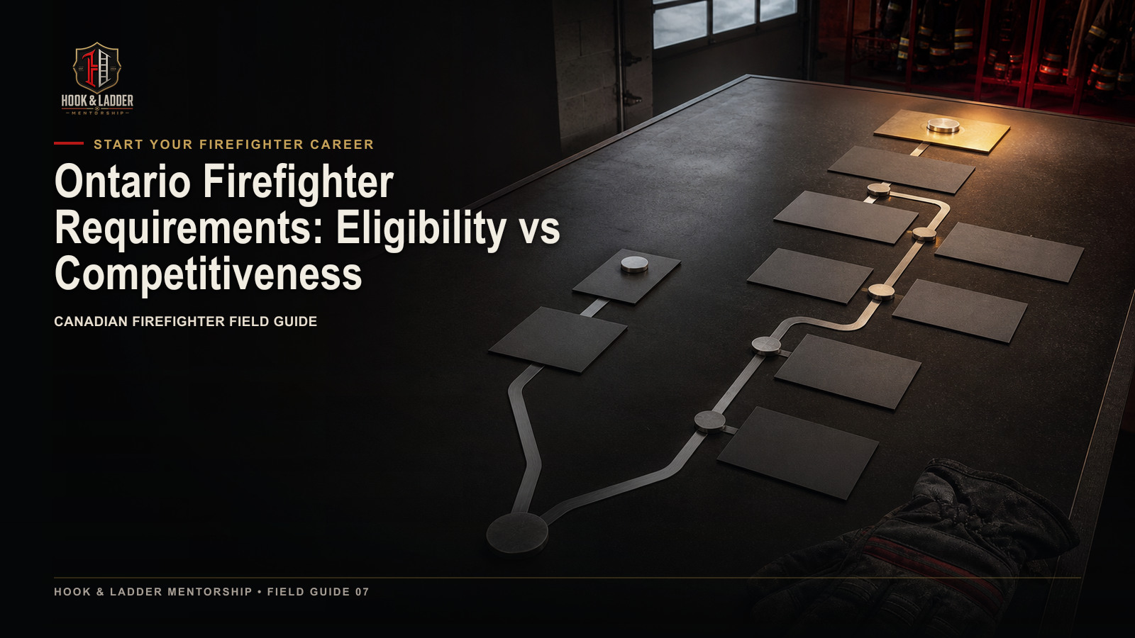 An Ontario firefighter candidate comparing minimum eligibility with evidence that improves competitiveness.