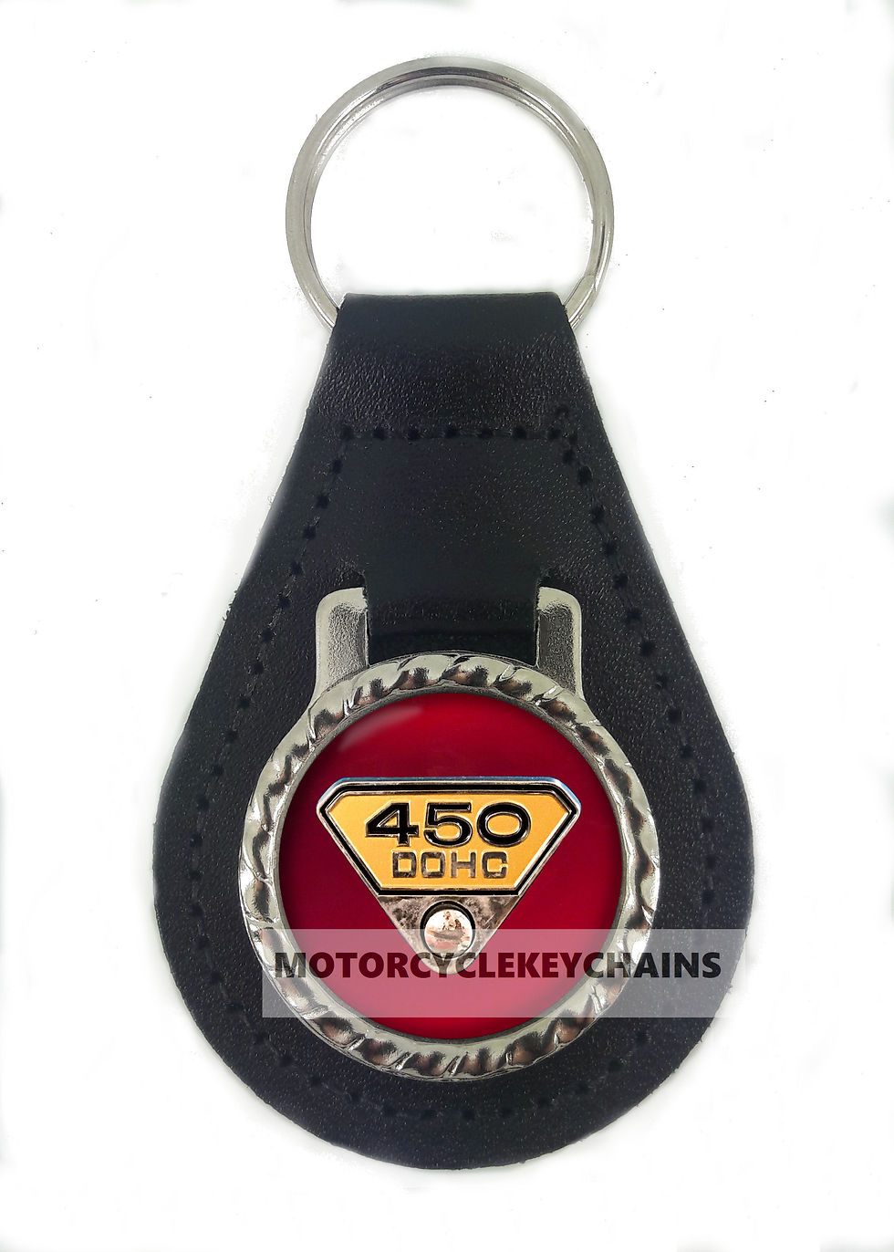 HONDA CB450 RED LEATHER KEYRING