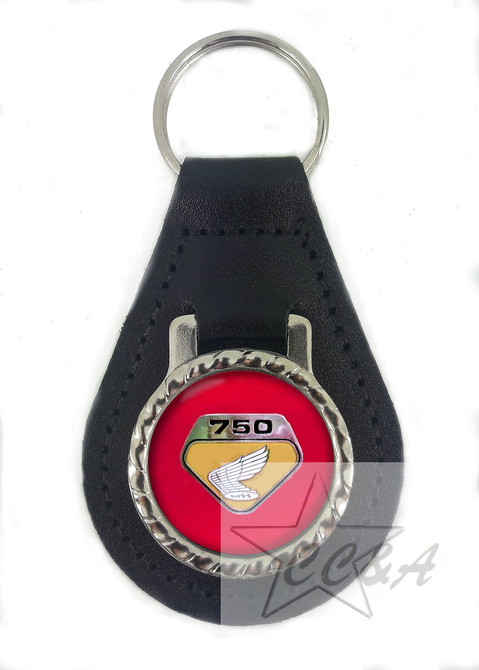 HONDA CB750 1969 RUBY RED LEATHER KEYRING
