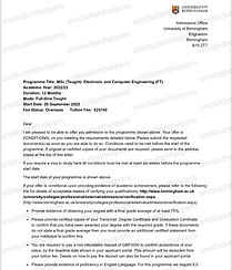 University offer letter