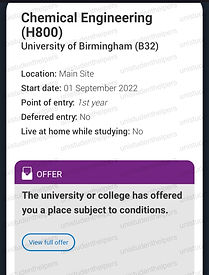 University offer letter