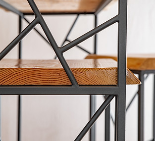 Handcrafted Coffee Table with Metal Accents