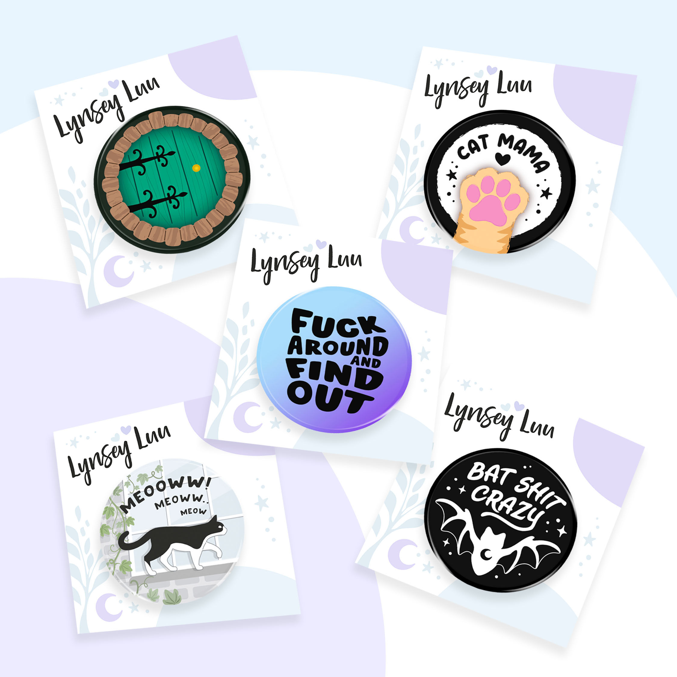 5x 38mm Button Badge Deal