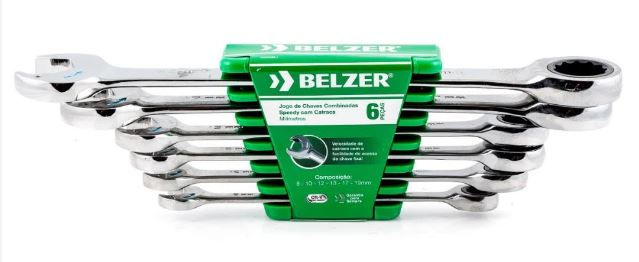 JOGO DE CHAVES COMBINADA C/CATRACA 8 A 19MM SPEEDY C/6 PEÇAS BELZER 8556BJ