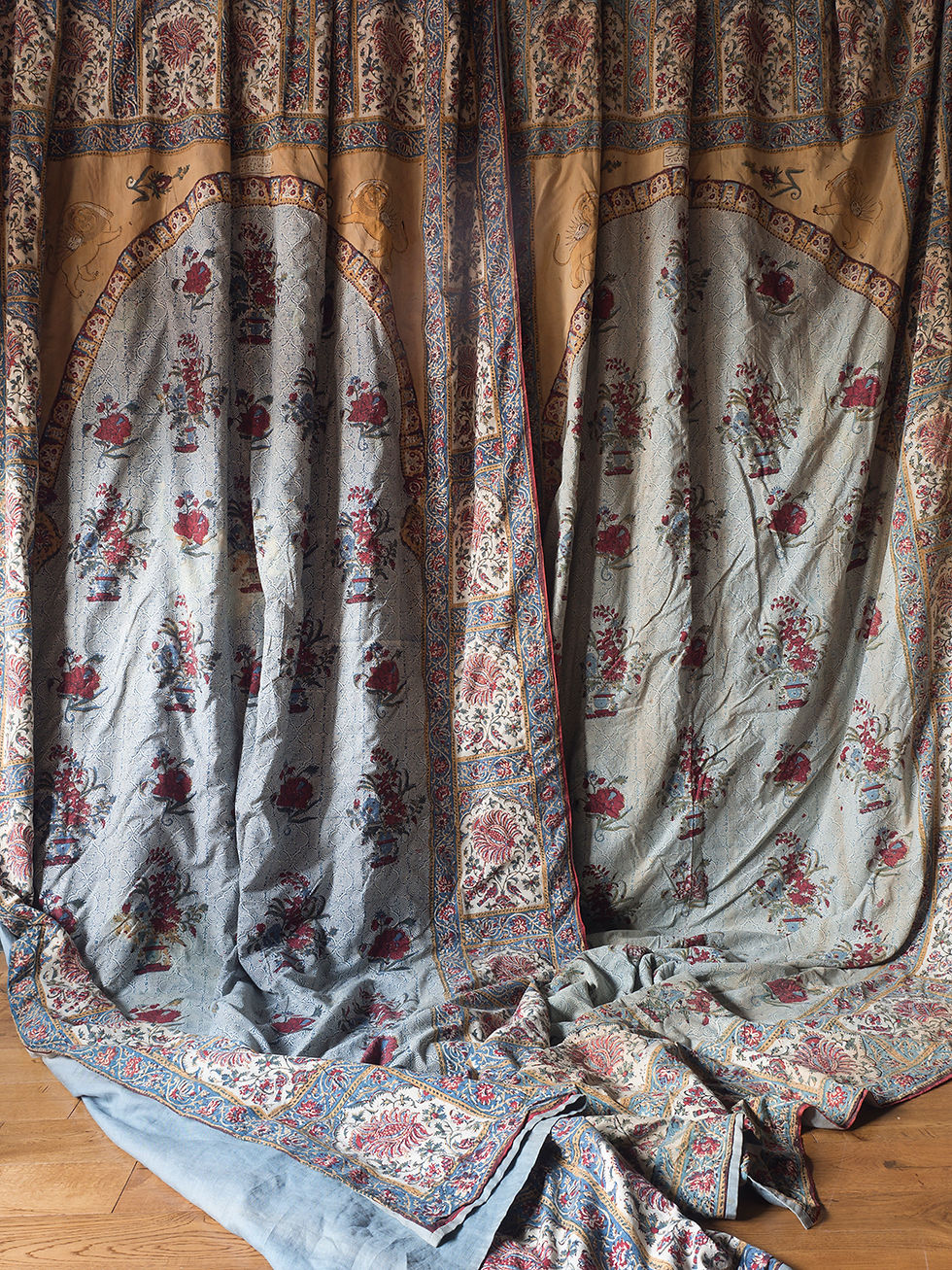 Thumbnail: Rare and Very Large matching pair Kalamkari Hangings