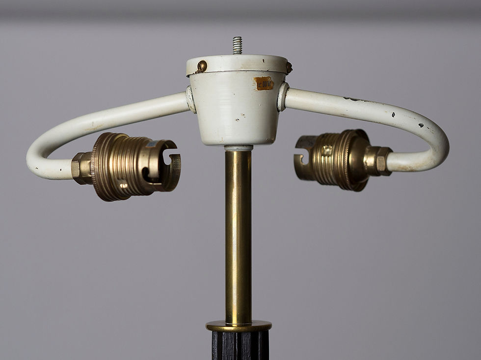 Thumbnail: Falkenbergs Belysning desk lamp mid century Swedish lamp in brass and teak bulb holders