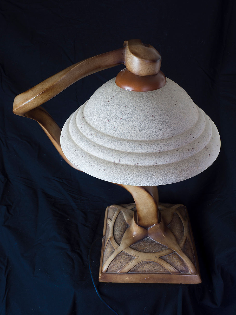 Thumbnail: 21st Century Twisted Deco lamps with hand painted faux wood finish
