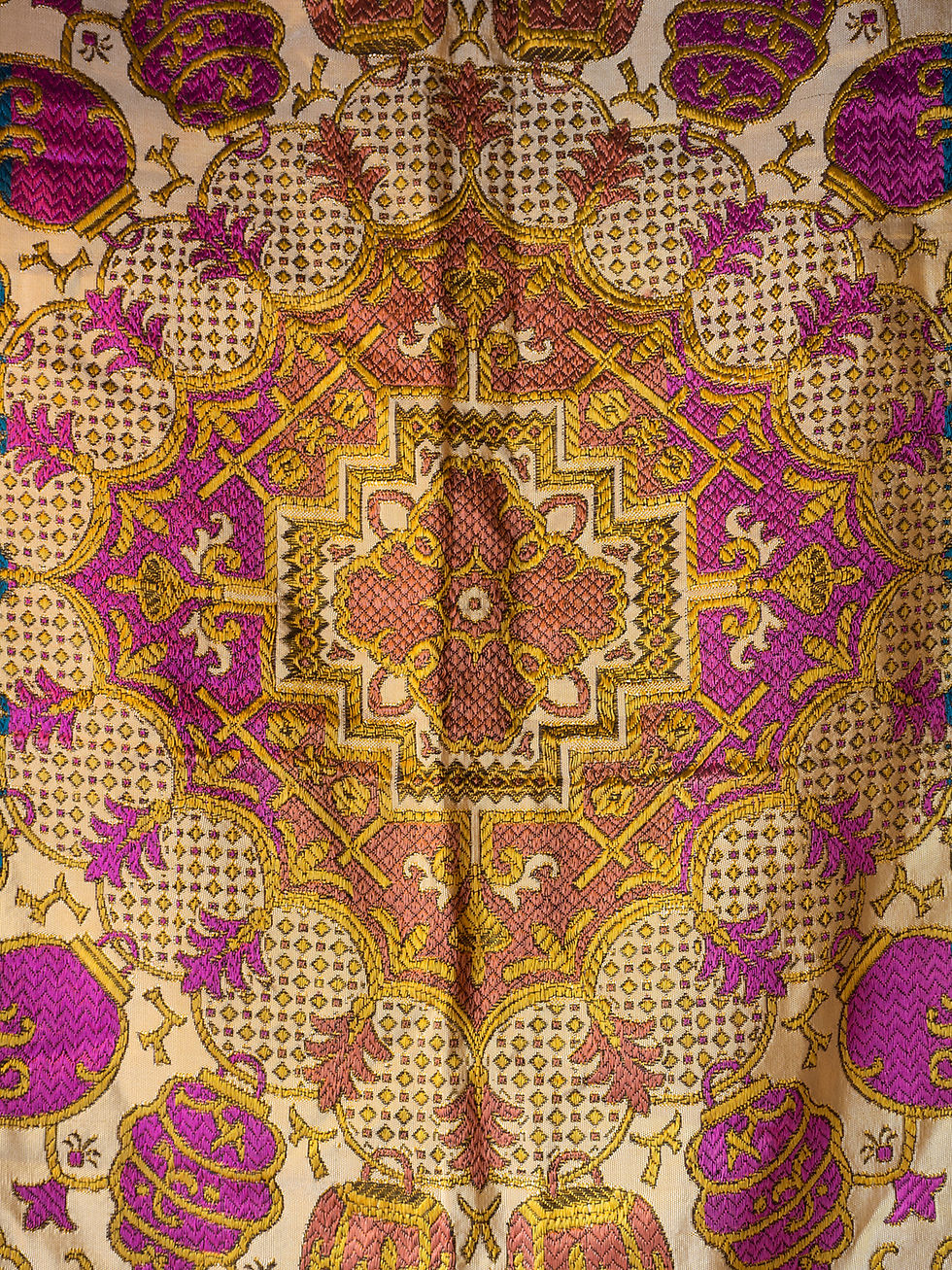 Thumbnail: Chinese silk tapestry bedspread early 20th century