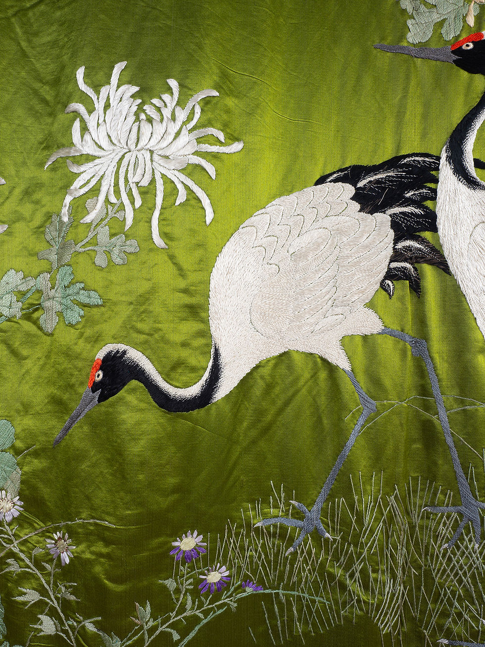 Thumbnail: Large and Rare Moss Green Japanese Fukusa
