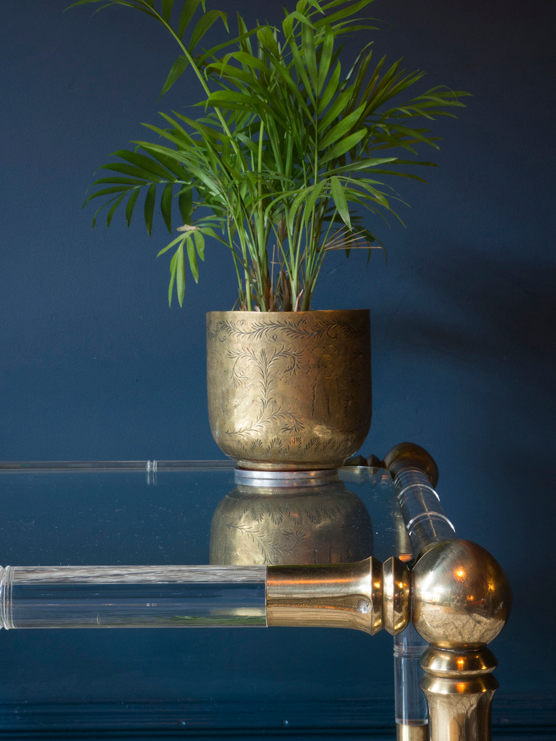 Faux Bamboo Lucite Side Tables Charles Hollis Jones