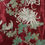 Thumbnail: japanese embroidery on deep red silk ground. a central crane is encircled by an asymetric design of chrysanthemums
