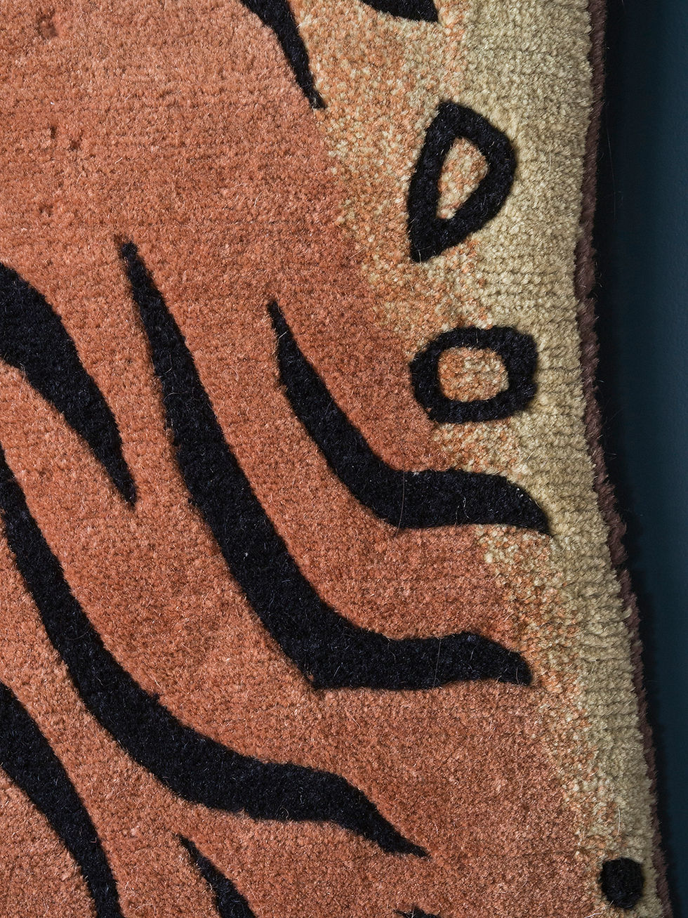 Thumbnail: Vintage Tibetan Faux Tiger Hide Rug