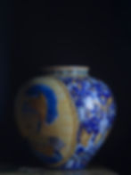 italian maiolica portrait vase in the 16th century style portraits of saints to front and verso on yellow ground