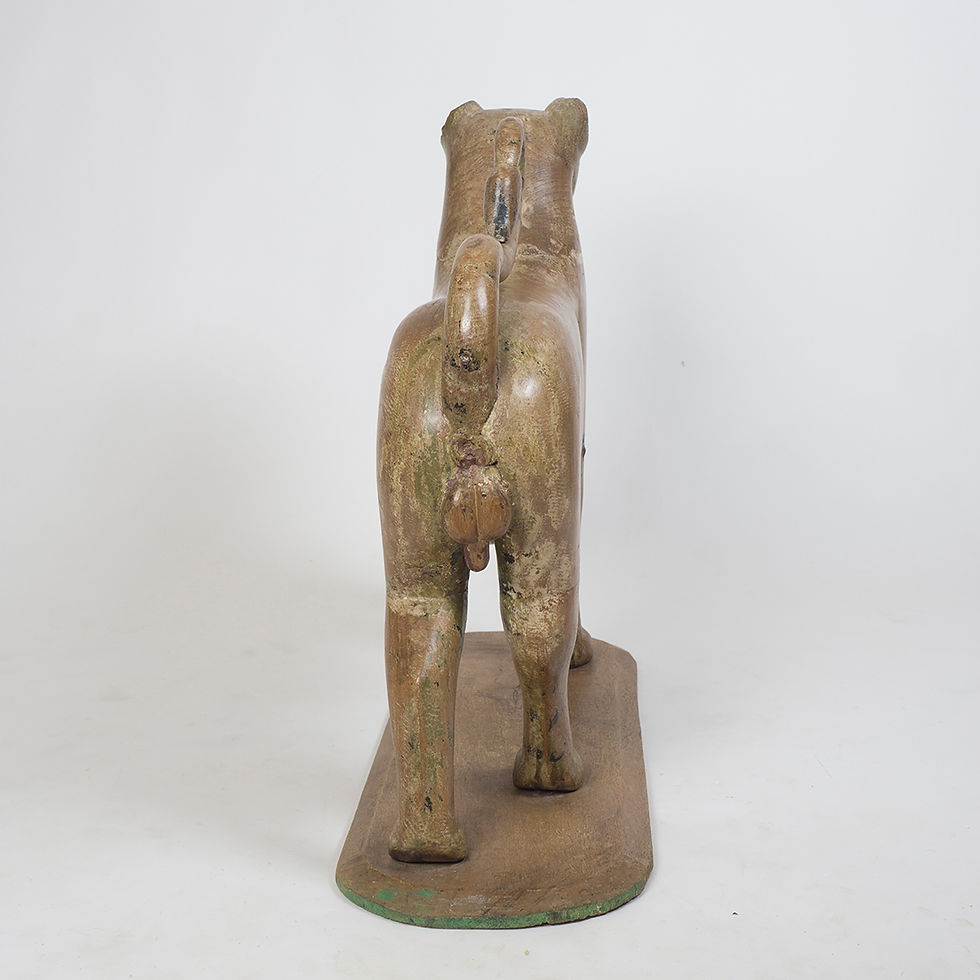 Thumbnail: Large Pair Of 18th Century Carved Wooden Tigers, Mughal Empire