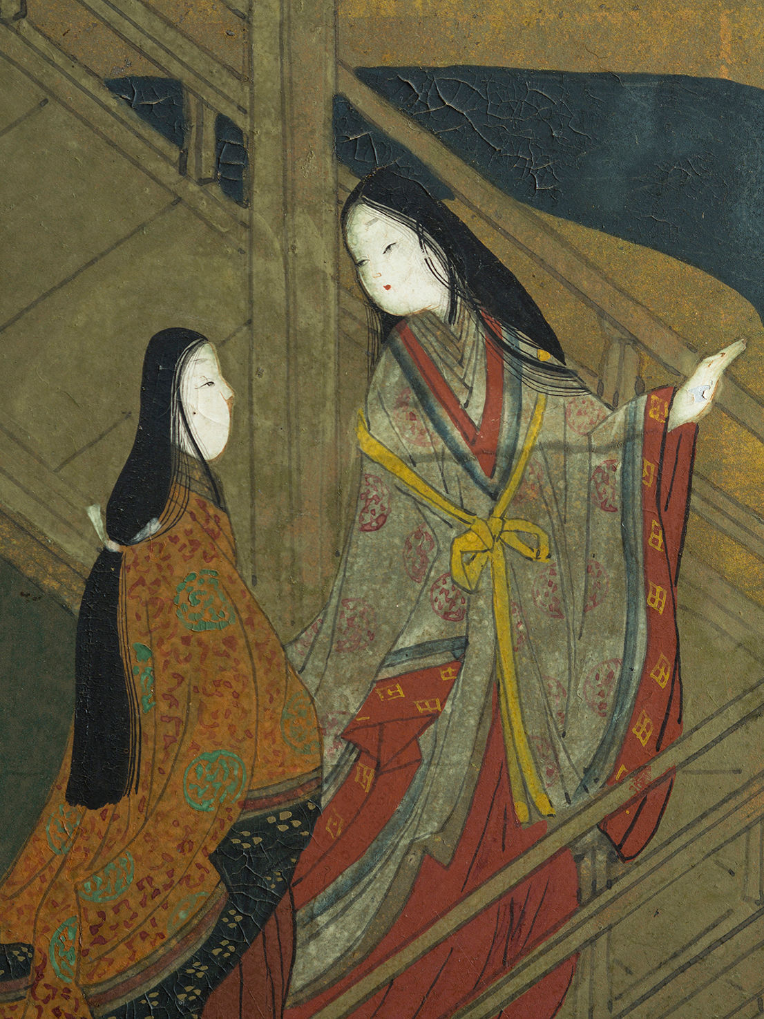 18th Century Two Fold Genji Screen, Tosa School