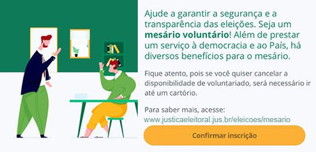 Mesário voluntário pode se inscrever pelo app e-Título