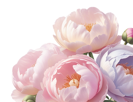 five pretty peonies