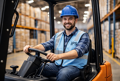 iPS employee driving dolly