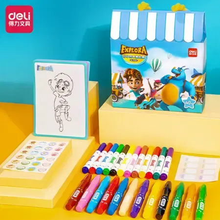 KIT SCOLAIRE DE PRODUITS D.ART GRAPHIQUE 40 PCS EXPLORA DELI 75408