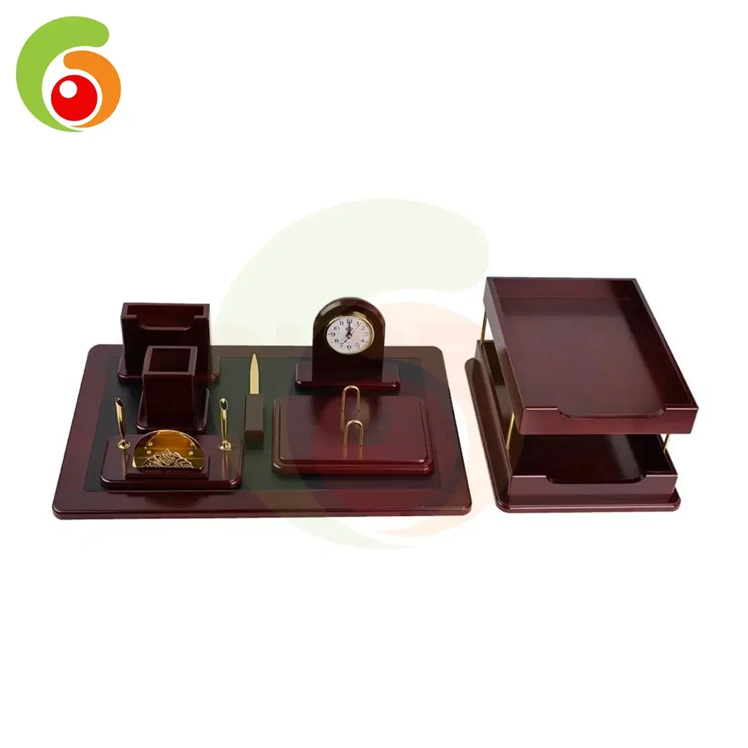 ENSEMBLE DE BUREAU MARRON 8PCS REF : 75 118