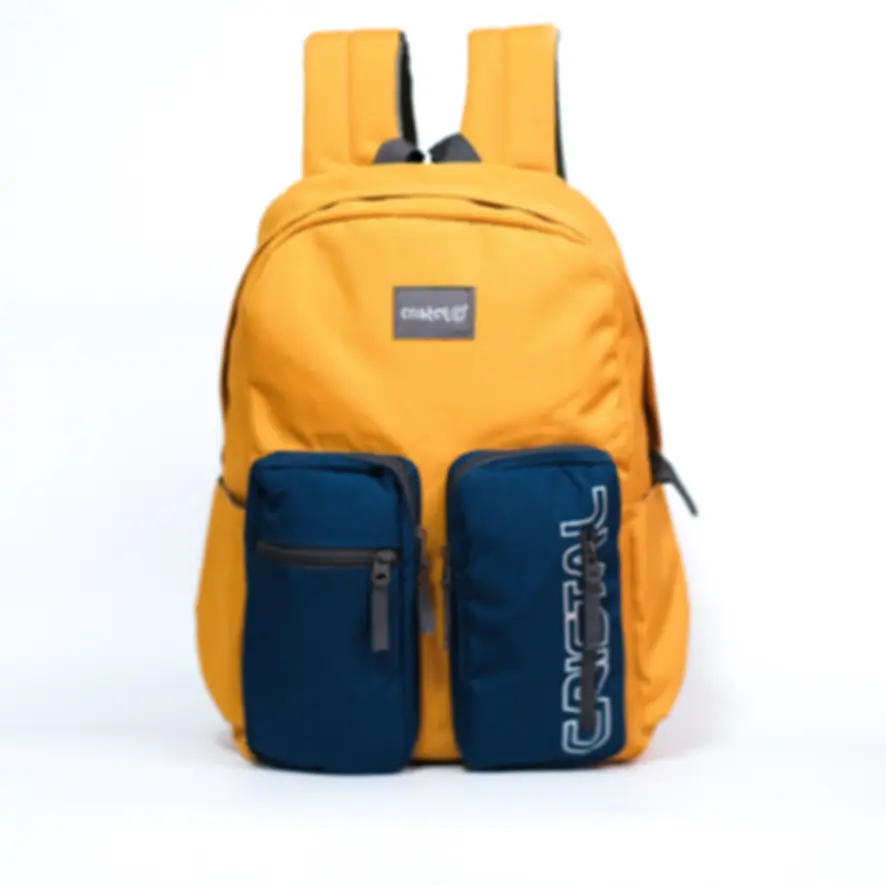 SAC A DOS UNI DOUBLE POCHE JAUNE  CRISTAL REF CR- 4309