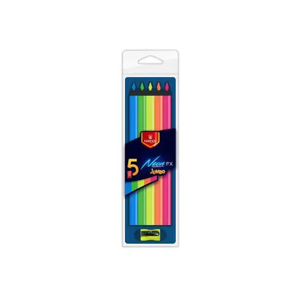 CRAYON COULEUR DE 5 JUMBO+TAILLE CRAYON VS0 432 VERTEX 6251592989745