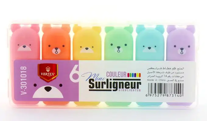 MARQUEURE FLUORISCENT DE6/BOX 12/BOX PVC DISPLAY V301018