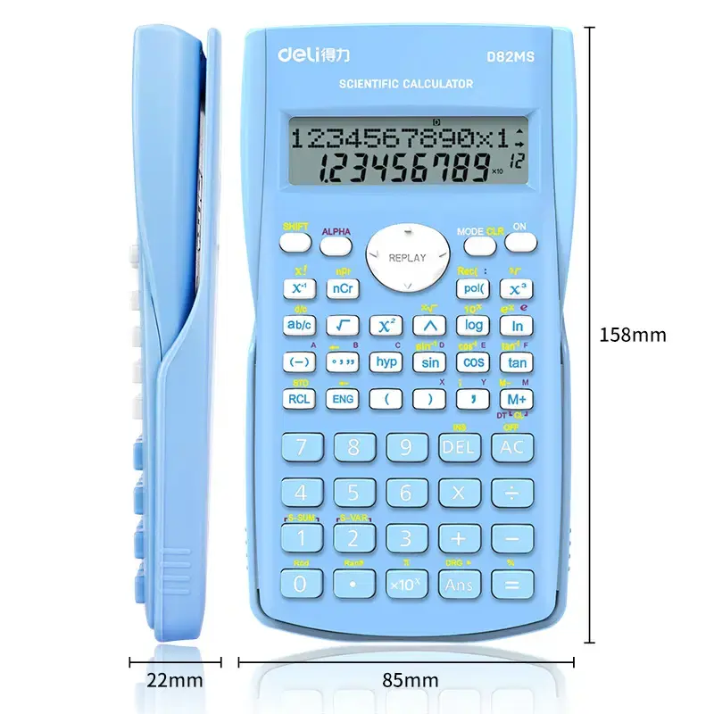 الصورة المصغرة: CALCULATRICE SCIENTIFIQUE 12 CHIFFRES 158*85*22MM LIGHT BLUE
