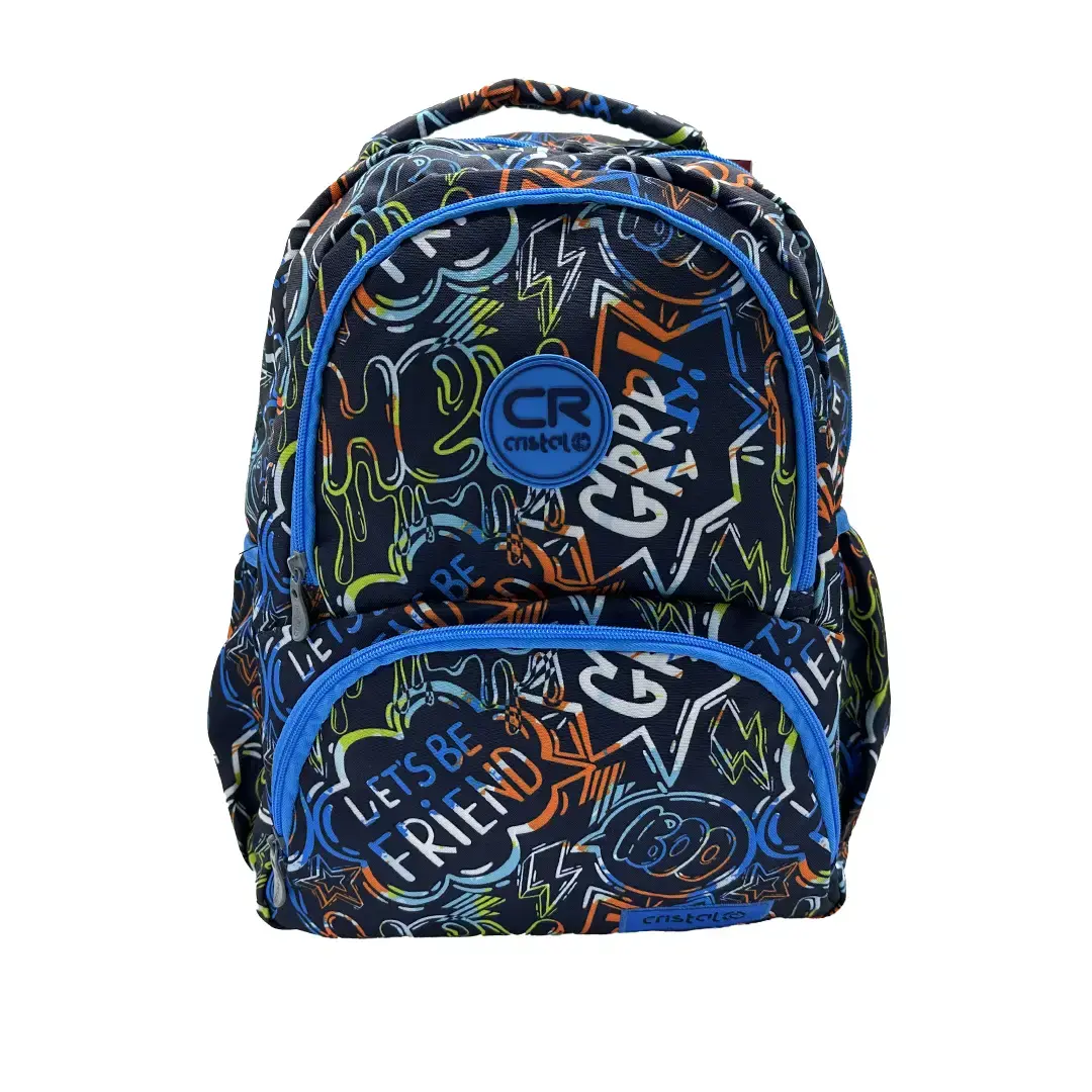 SAC A DOS SCOLAIRE 2 COMP DIFF MOTIFS 18 CRISTAL REF CR-4525