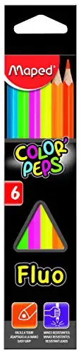CRAYON COULEUR COLOR PEPS FLUO DE 06BOIT CARTON MAPED 3154148320036