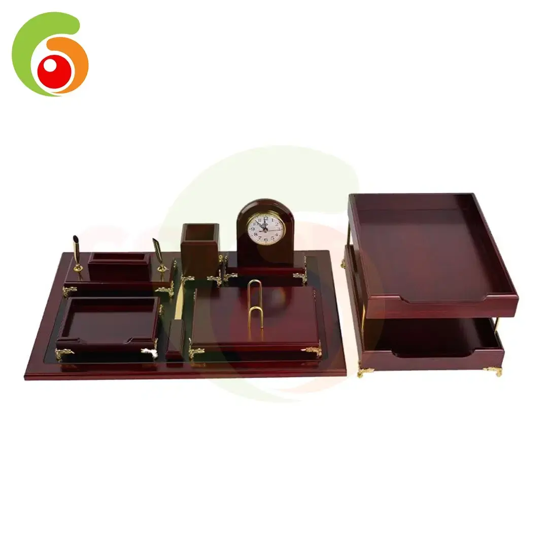 ENSEMBLE DE BUREAU MARRON 8PCS REF : 75 105