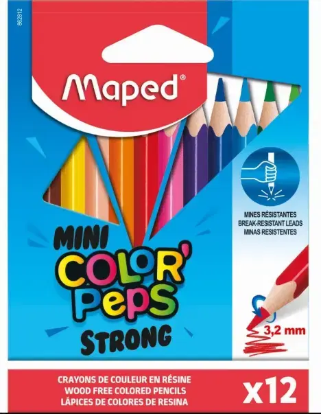 CRAYON COULEUR COLORPEPES MINI STRONG X12 MAPED 862812