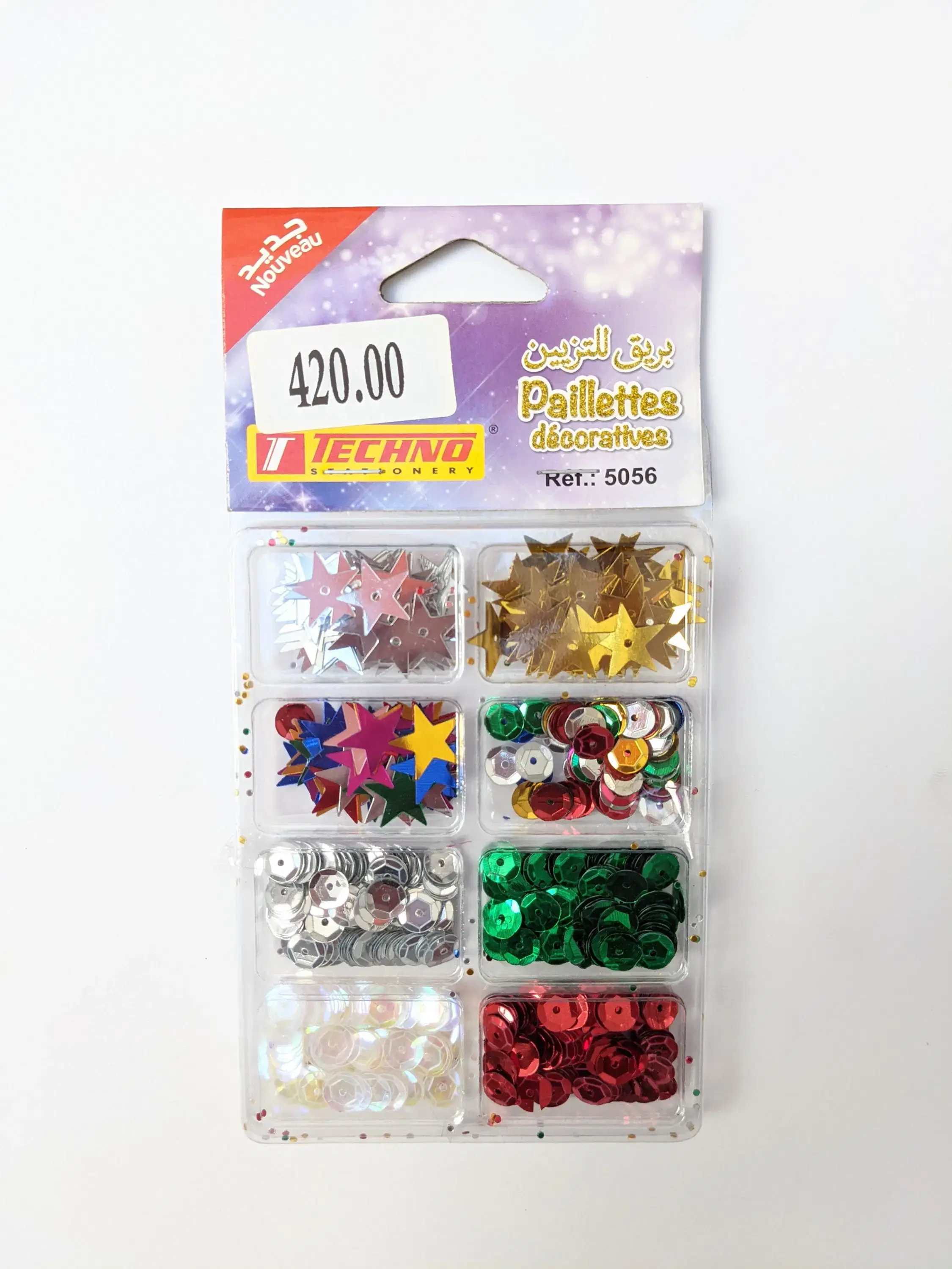 PAILLETTES DECORATIVES JEUX 8 BOITES TCHNO 5056