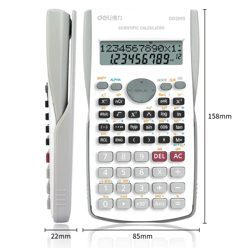 الصورة المصغرة: CALCULATRICES SCIENTIFIQUE 12 CHIFFRE 158*85*22MM WHITE