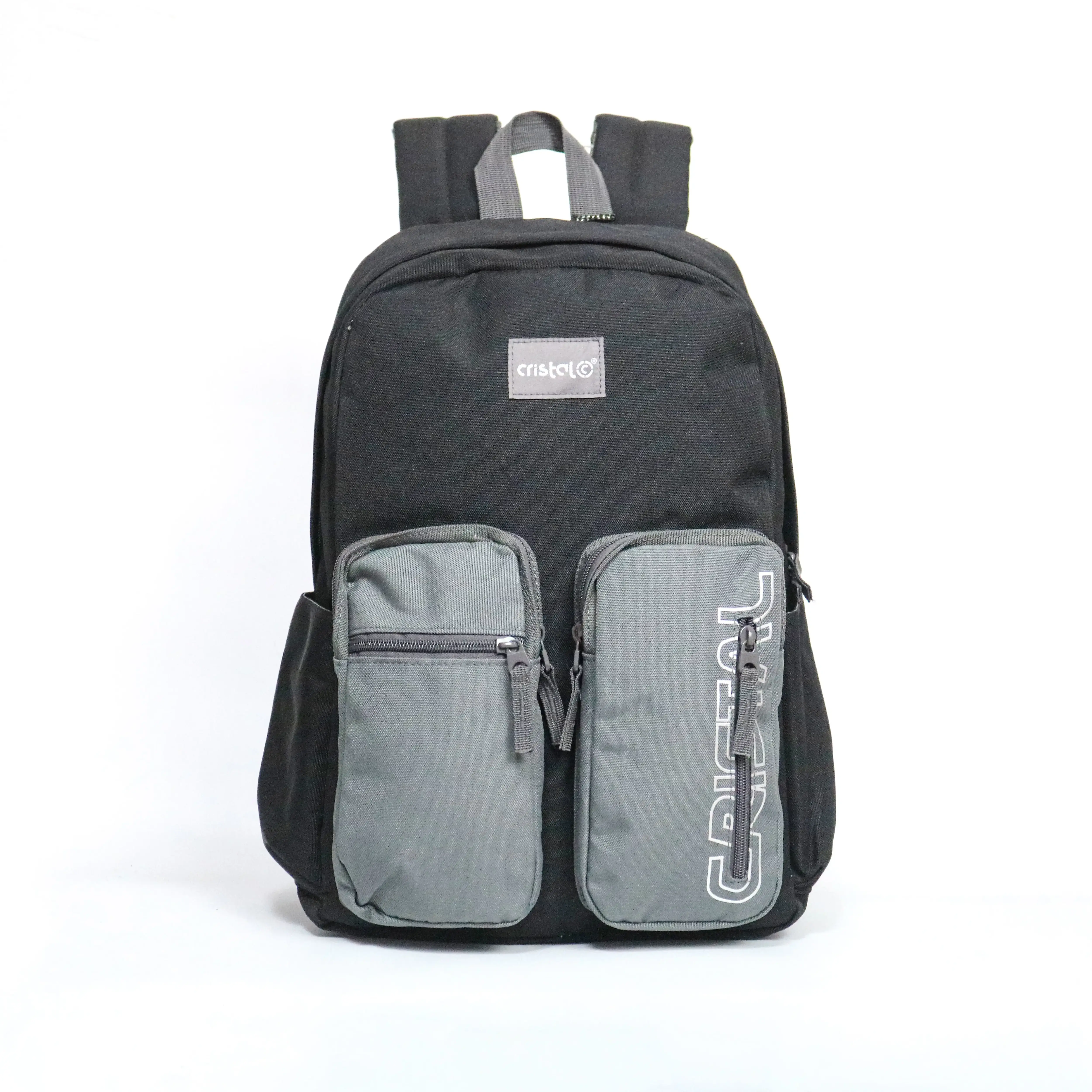 SAC A DOS UNI DOUBLE POCHE NOIR CRISTAL REF CR- 4309