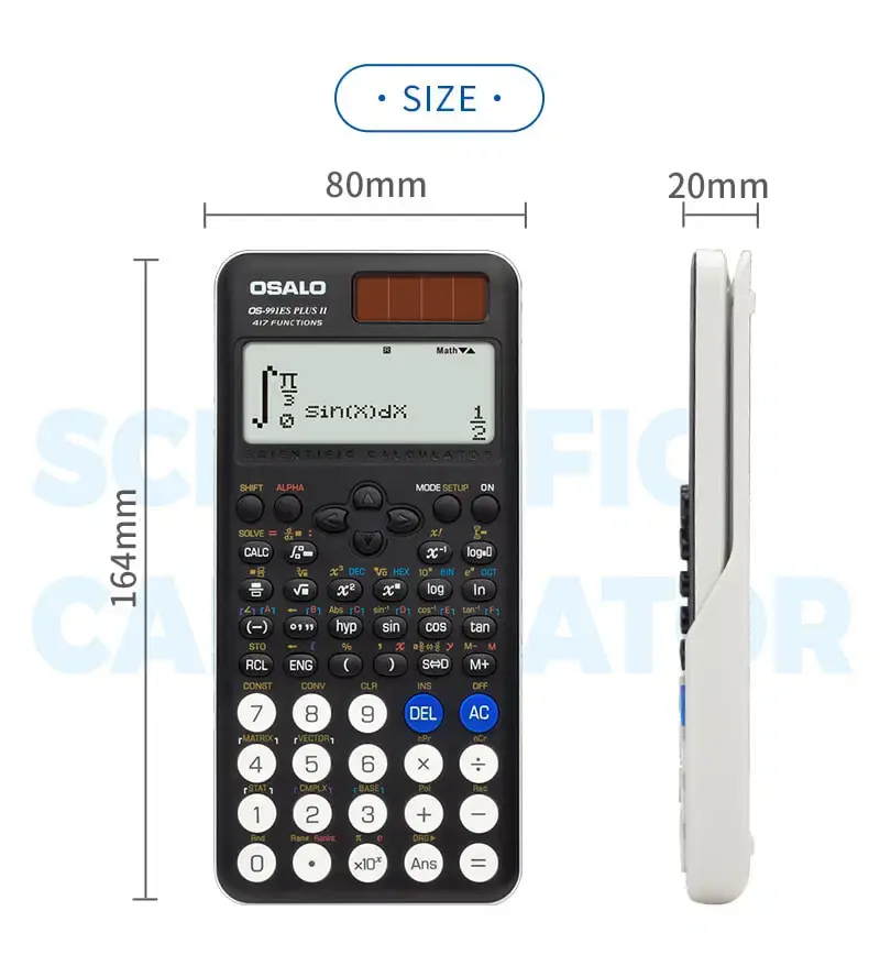 الصورة المصغرة: OSALO Calculatrice scientifique Série II - 417 Fonctions OS-991ES PLUS II BLACK
