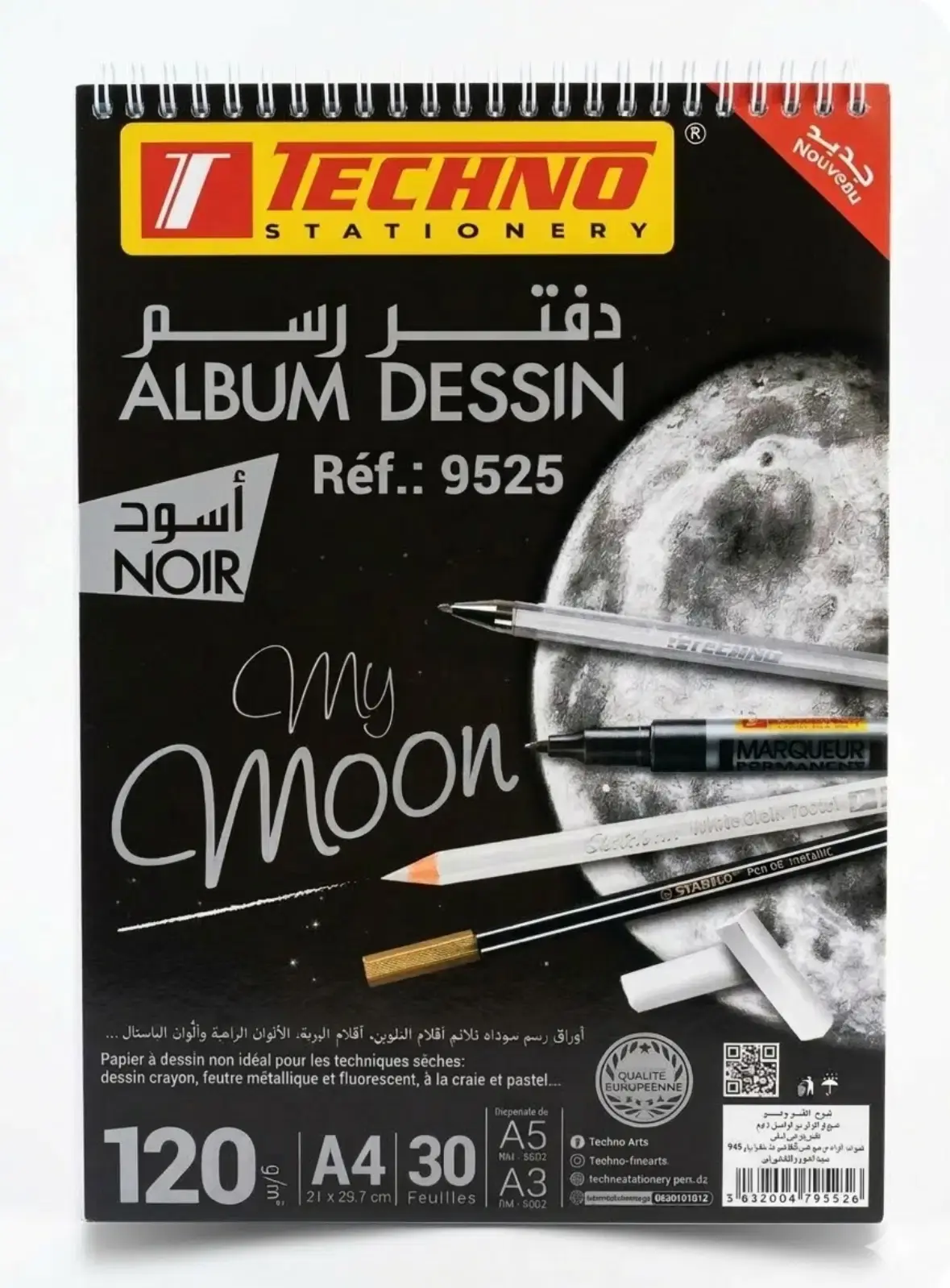 ALBUM PAPIER NOIR 30F A4 21*29.7cm 120G MY MOON TECHNO 9525
