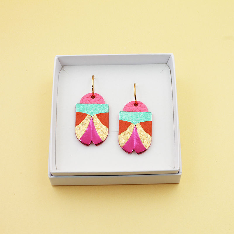 Boucles d'oreilles Scarabée Multicolore 2