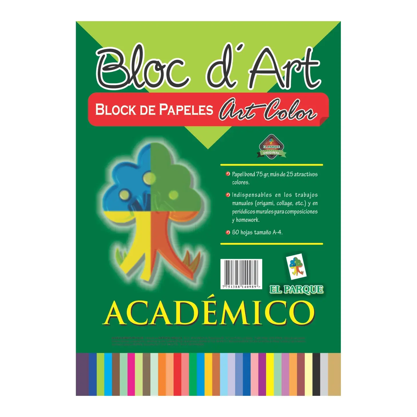 BLOCK PAPEL COLOR ART COLOR X 60 ACADEMICO T/A-4 EL PARQUE